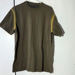 Bailey's Point- Mens Distressed 07 Army Green tye Dye Short-sleeved Shirt Sz.L